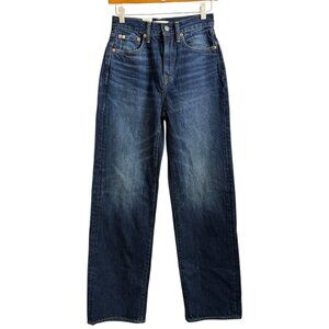 American AE77 Stovepipe Jeans Dark Wash 00 Reg Straight Leg Minimalist Capsule
